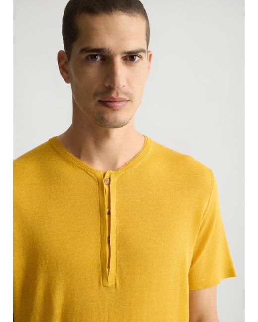 Liu Jo T-shirt In Lino E Cotone di Liu Jo in Yellow da Uomo