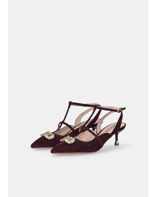 Liu Jo Sling Back Con Logo Gioiello di Liu Jo in White