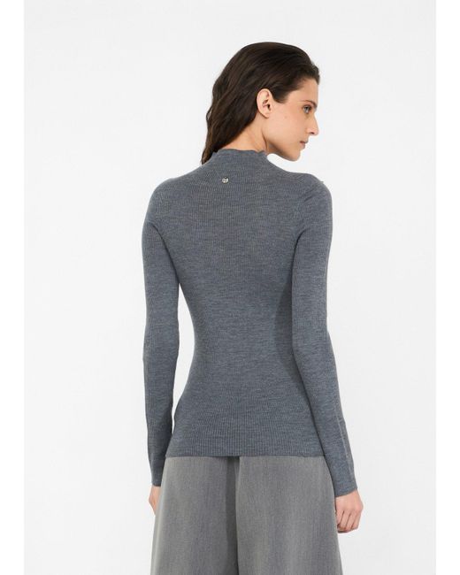Liu Jo Pull 100 Laine Avec Applications Liu Jo en coloris Gray