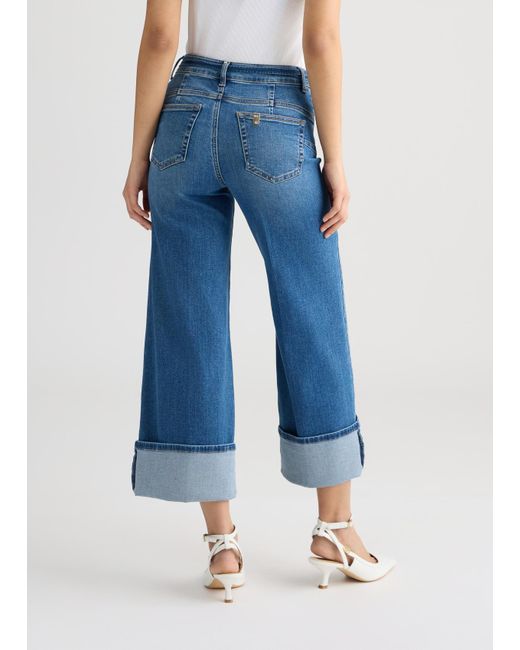 Liu Jo Jean Cropped Avec Revers Liu Jo en coloris Blue