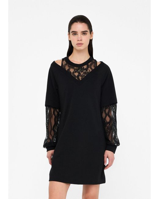 Liu Jo Black Liu Jo Sweatkleid Mit Spitze