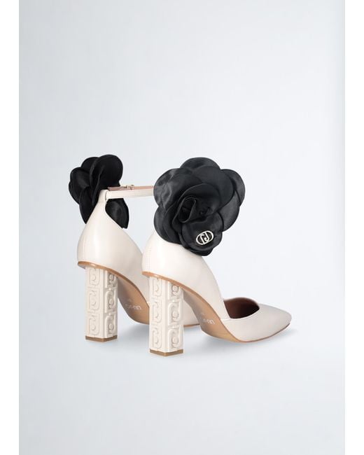 Liu Jo Black Liu Jo Leder-Pumps Mit Blumendetail