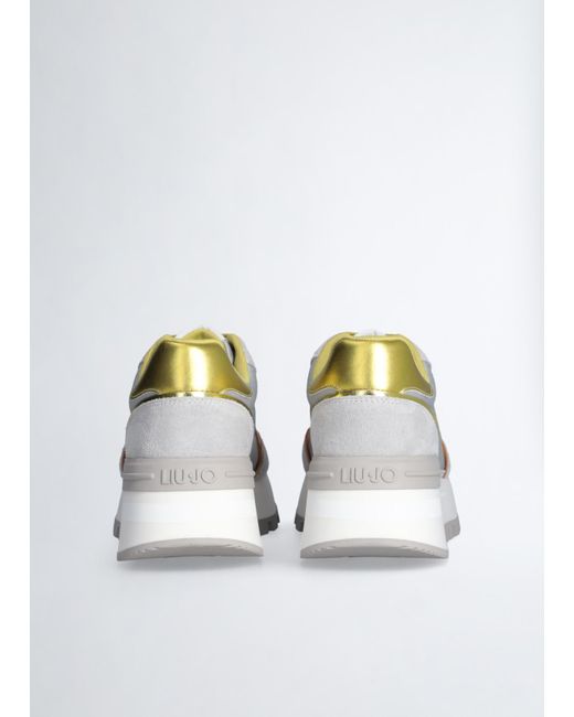 Liu Jo Sneakers Platform In Suede E Nylon di Liu Jo in Blue