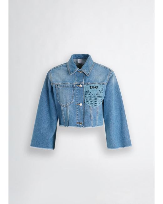 Liu Jo Giacca Cropped In Denim di Liu Jo in Blue