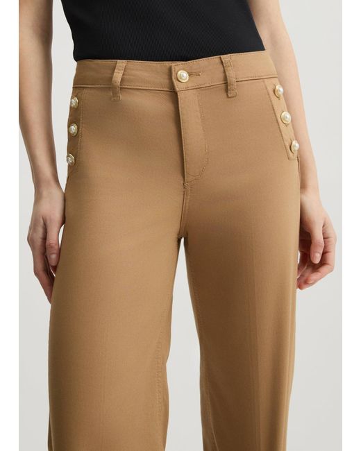Liu Jo Pantaloni Flare Con Bottoni di Liu Jo in Natural