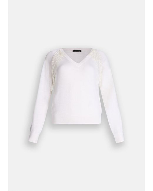Liu Jo Pull En Laine Avec Dentelle Liu Jo en coloris White