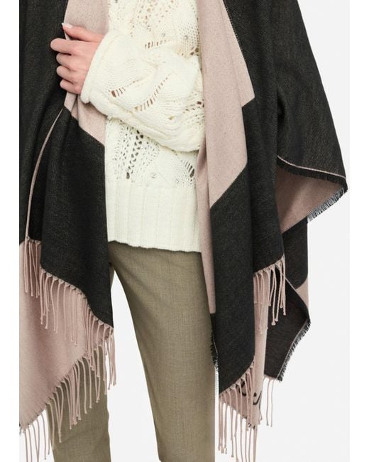Liu Jo Poncho Con Logo E Frange di Liu Jo in Black