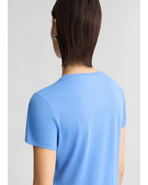 Liu Jo T-shirt Con Logo E Strass di Liu Jo in Blue