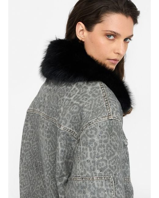 Liu Jo Gray Liu Jo Jacke Mit Kunstpelzkragen