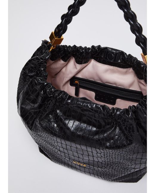 Liu Jo Black Liu Jo Große Hobobag Mit Kroko-Print