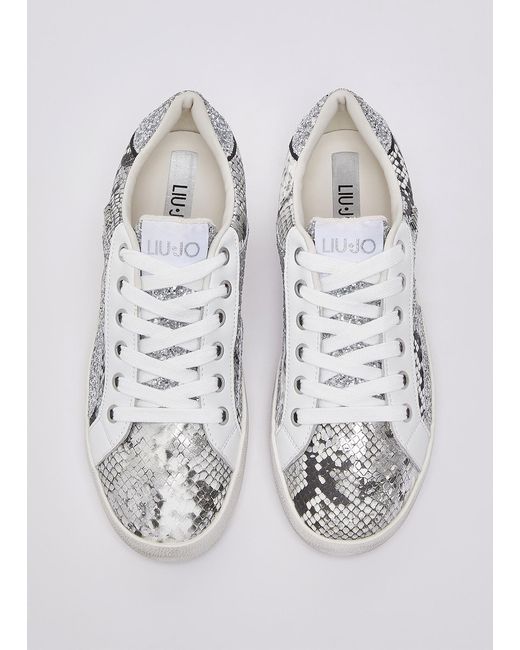 Baskets À Paillettes Effet Python Liu Jo en coloris White