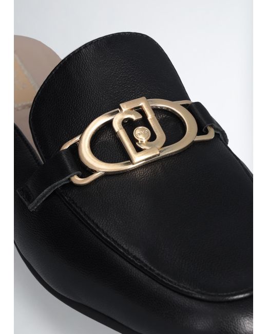 Liu Jo Slippers In Pelle Con Logo di Liu Jo in White