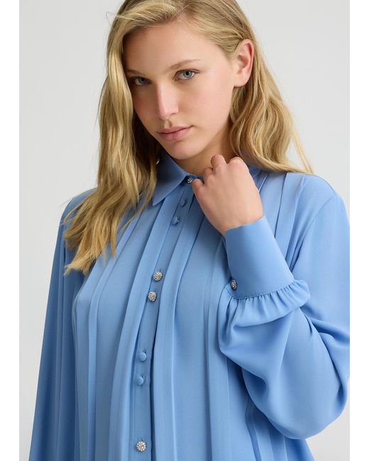 Liu Jo Chemise En Georgette Avec Plis Liu Jo en coloris Blue