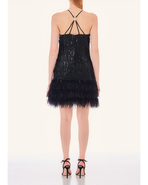 Liu Jo Vestito In Paillettes Con Piume di Liu Jo in Black