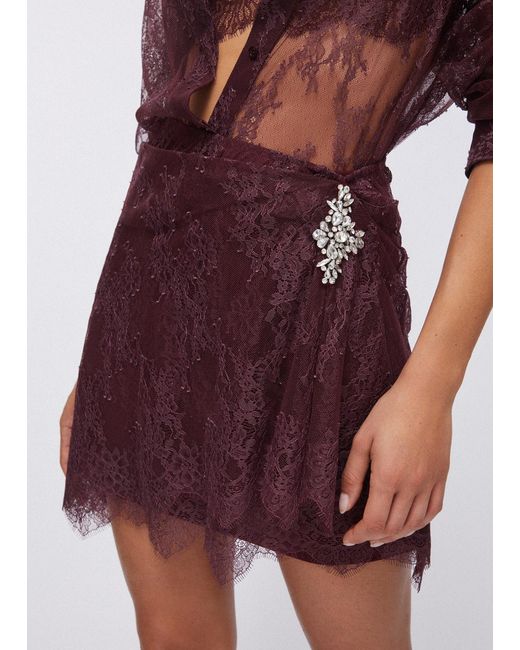 Liu Jo Minijupe En Dentelle Chantilly Liu Jo en coloris Red