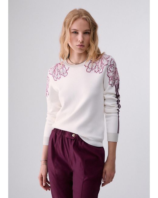Pull Jacquard Liu Jo en coloris White