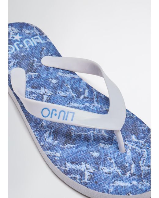Liu Jo White Liu Jo Zehentrenner Mit Jeans-Print