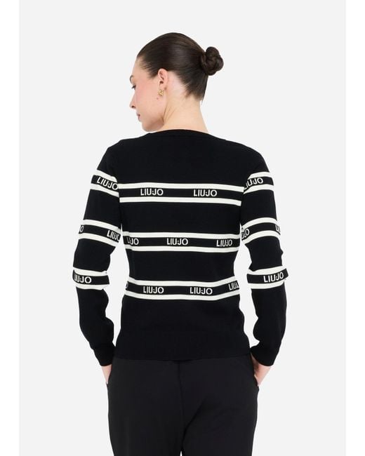 Liu Jo Pull À Rayures Liu Jo en coloris Black