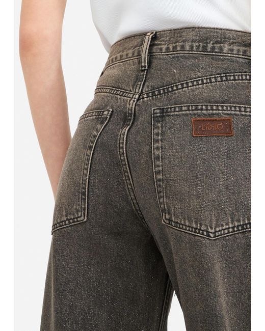 Liu Jo Jeans Boyfriend Con Glitter di Liu Jo in Gray