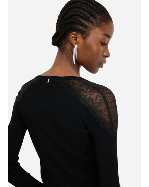 Liu Jo Black Liu Jo Cardigan Mit Spitze