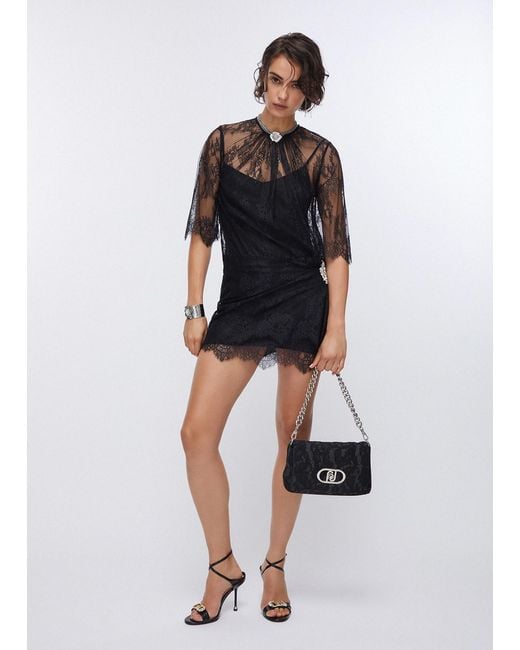 Liu Jo Robe Courte En Dentelle Chantilly Liu Jo en coloris Black