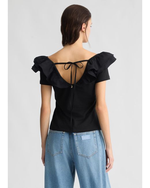 Liu Jo T-shirt In Cotone Con Rouches di Liu Jo in Black