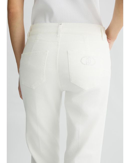 Liu Jo Pantaloni Capri In Denim di Liu Jo in White