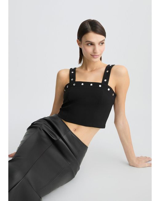Liu Jo Top Con Strass di Liu Jo in Black