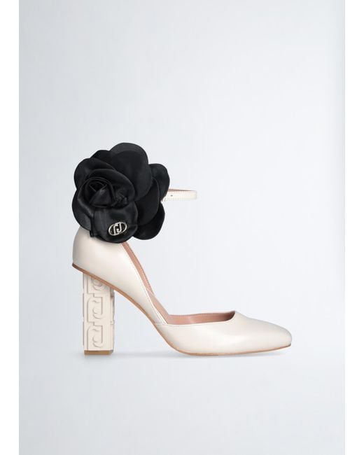 Liu Jo Black Liu Jo Leder-Pumps Mit Blumendetail