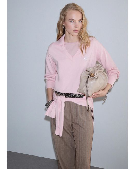 Pull À Col En V Liu Jo en coloris Pink