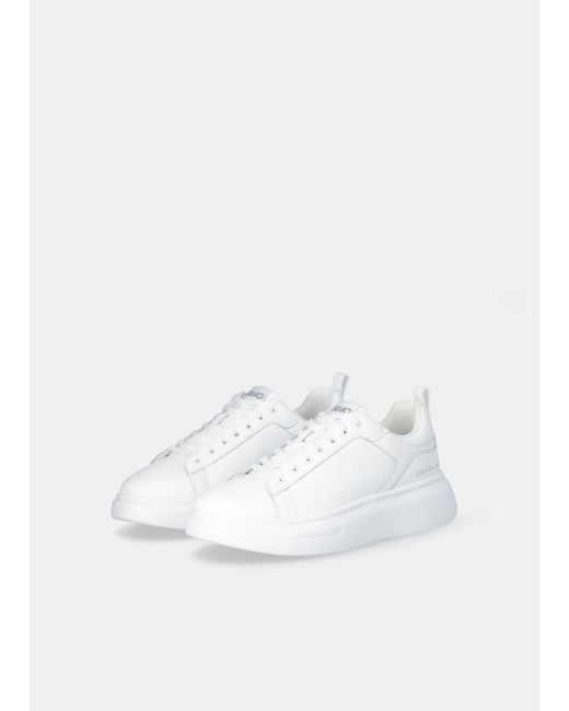 Liu Jo Liu Jo Plateau-Sneaker Aus Leder in White für Herren