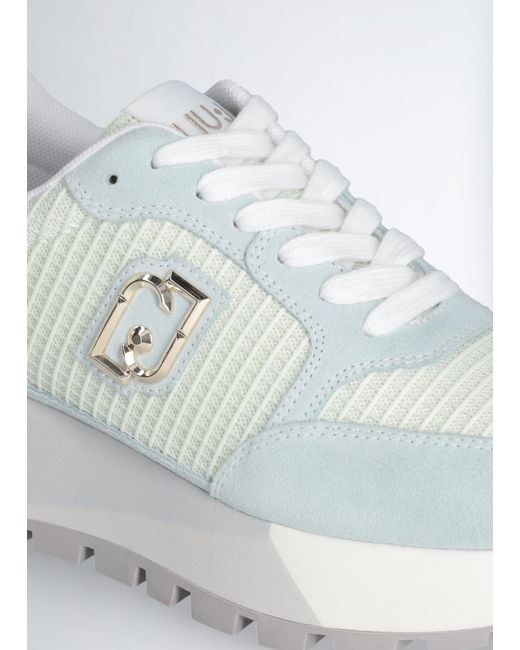 Liu Jo Sneakers Platform In Suede E Mesh di Liu Jo in Blue