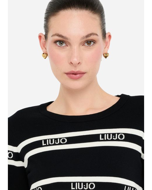 Liu Jo Pull À Rayures Liu Jo en coloris Black