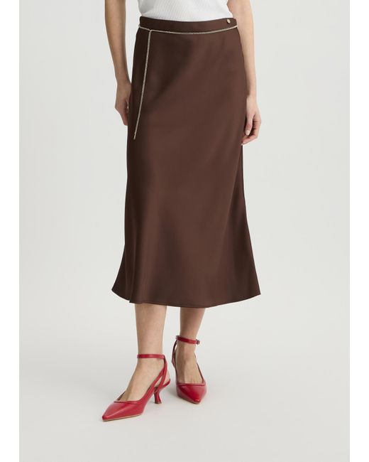 Liu Jo Gonna In Raso Con Cintura di Liu Jo in Brown
