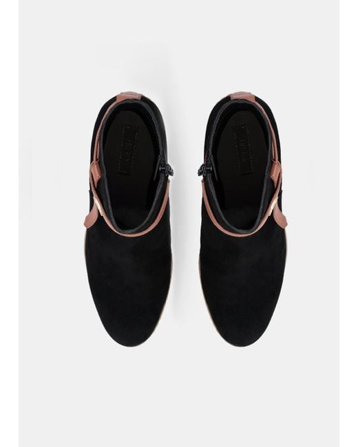 Liu Jo Black Liu Jo Veloursleder-Stiefelette Mit Keilabsatz