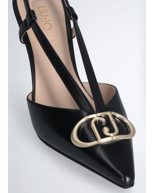 Liu Jo Slingback Con Maxi Logo di Liu Jo in Black