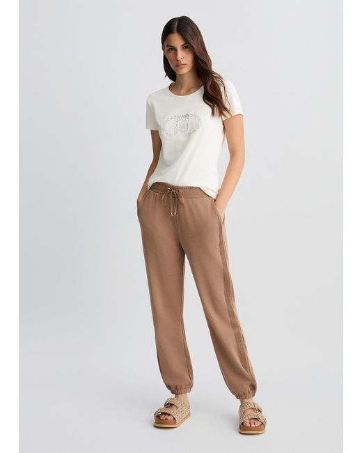 Liu Jo T-shirt Con Logo E Strass di Liu Jo in White