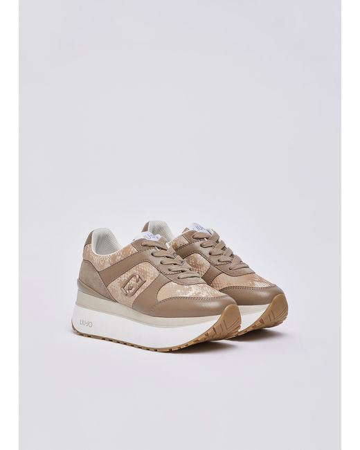 Sneakers Super Plateforme Effet Python Liu Jo en coloris White