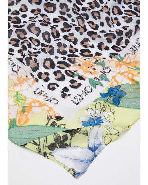 Liu Jo Foulard Con Stampa Floreale Animalier di Liu Jo in White