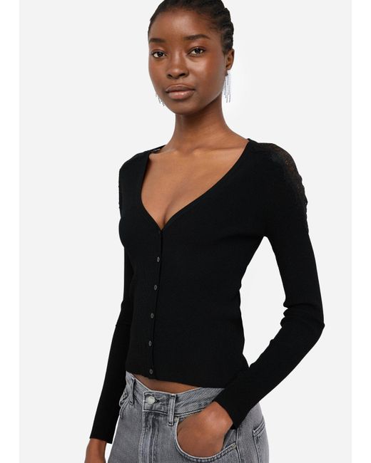Liu Jo Black Liu Jo Cardigan Mit Spitze