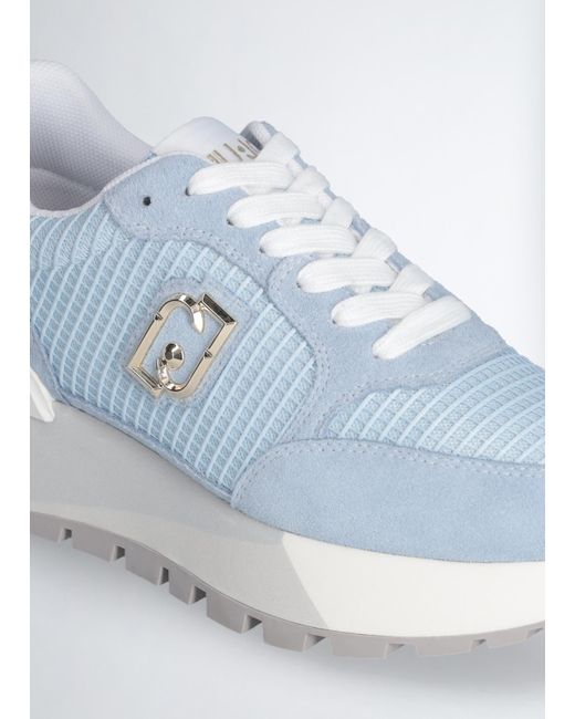 Liu Jo Sneakers Platform In Suede E Mesh di Liu Jo in Blue