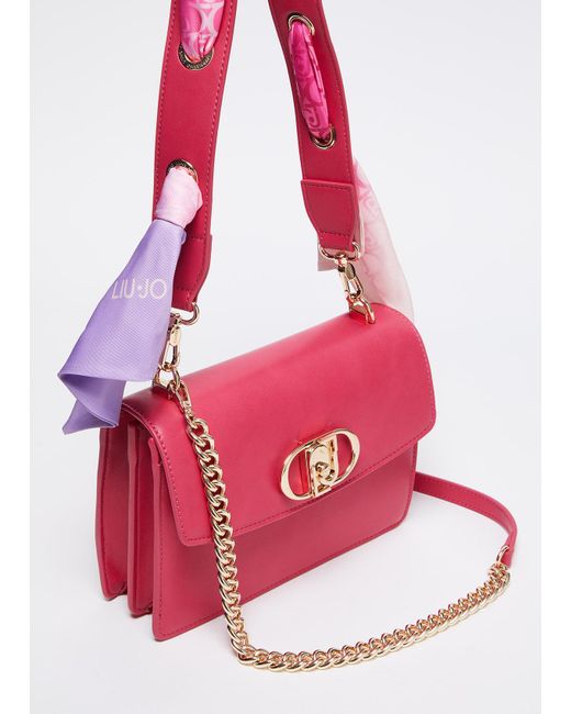 Liu Jo Borsa A Spalla Con Foulard di Liu Jo in Red