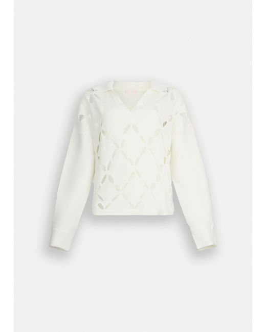 Liu Jo White Liu Jo Pullover Aus 100 Wolle Mit Schmuckstickerei