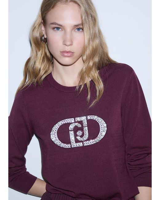 Pull Avec Logo Monogramme Liu Jo en coloris Red