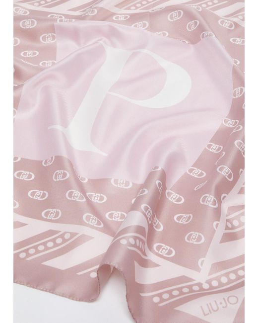 Liu Jo Foulard Beige Lettera P di Liu Jo in Pink