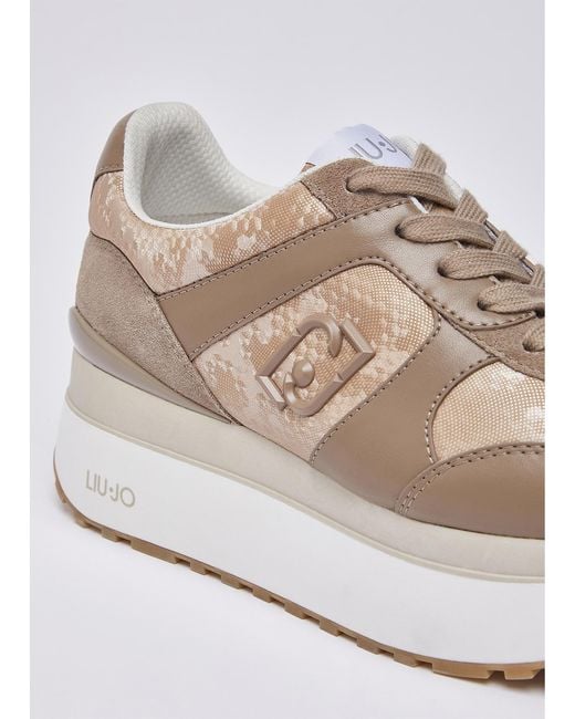 Sneakers Super Plateforme Effet Python Liu Jo en coloris White