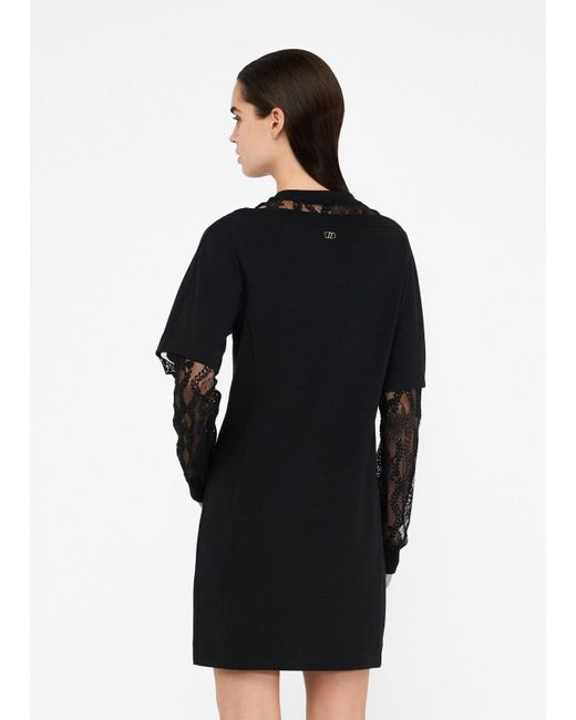 Liu Jo Black Liu Jo Sweatkleid Mit Spitze