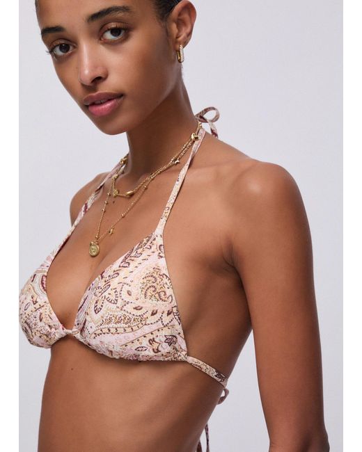 Top De Bikini Triangular Estampado Liu Jo de color Brown