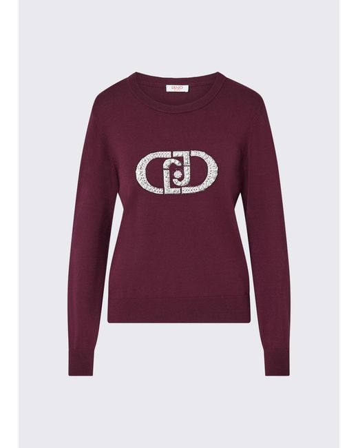 Pull Avec Logo Monogramme Liu Jo en coloris Red