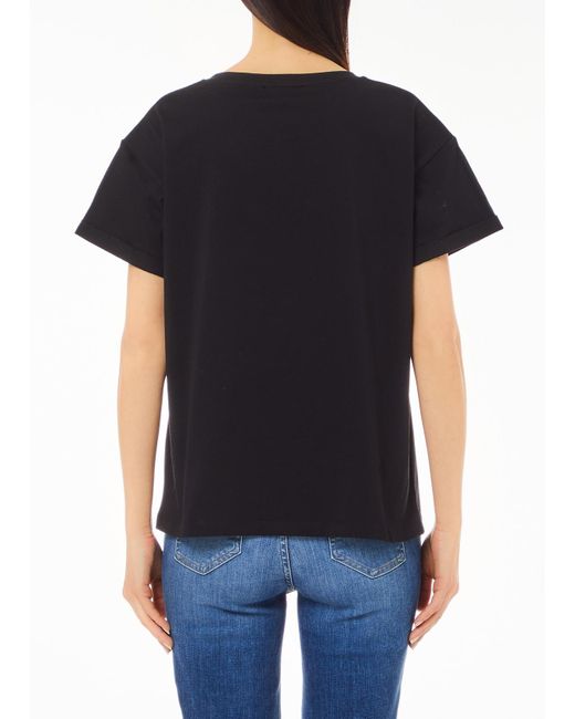 Liu Jo T-Shirt Con Logo E Paillettes di Liu Jo in Black